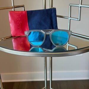 Le Specs -- Clear Blue Sunglasses w/ Blue Mirrored Lenses